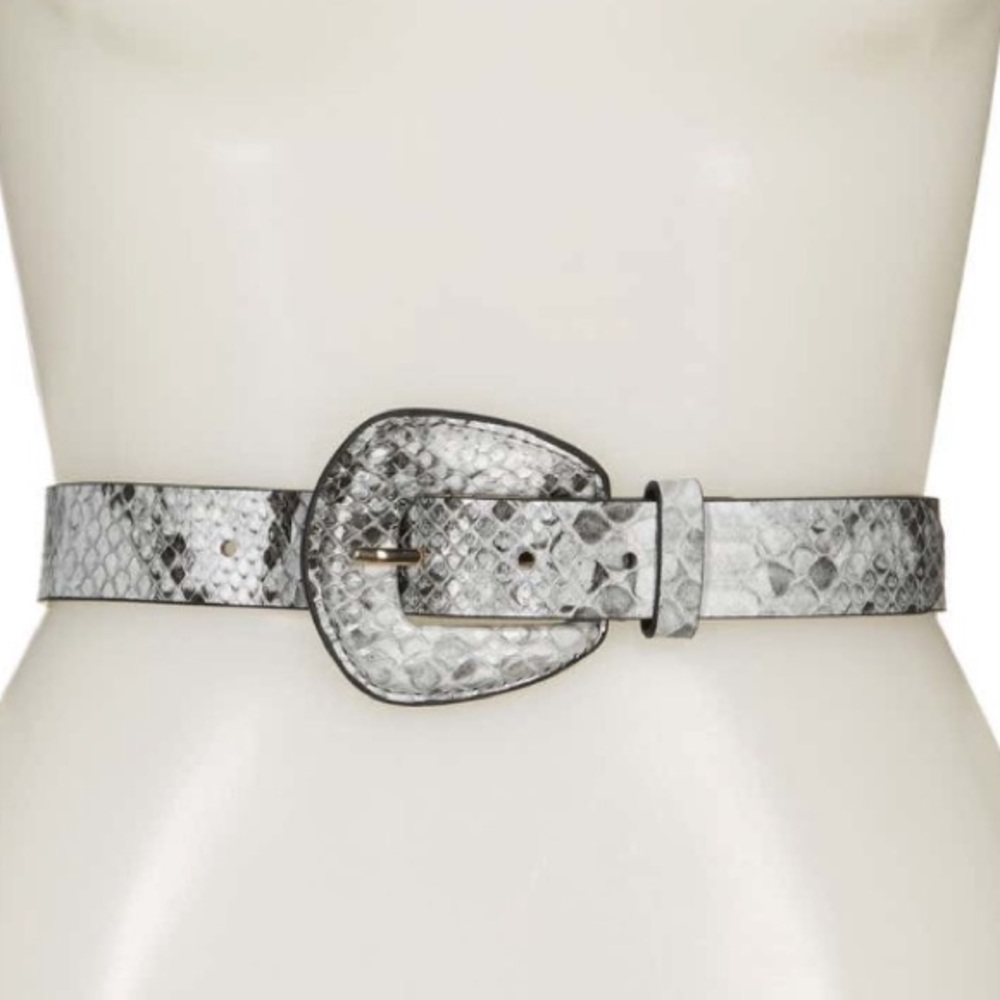LINEA PELLE SNAKESKIN COVERED BUCKLE BELT